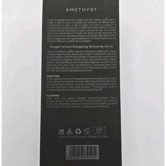 New KRISTALS Amethyst Oxygen Instant Energizing Activating Serum 1.7 FL OZ - Picture 3 of 8